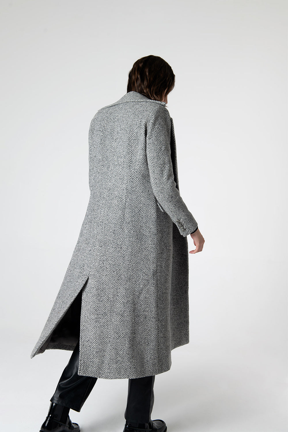 Peploum-Adele Herringbone Coat-Kaban-4-Milagron.com