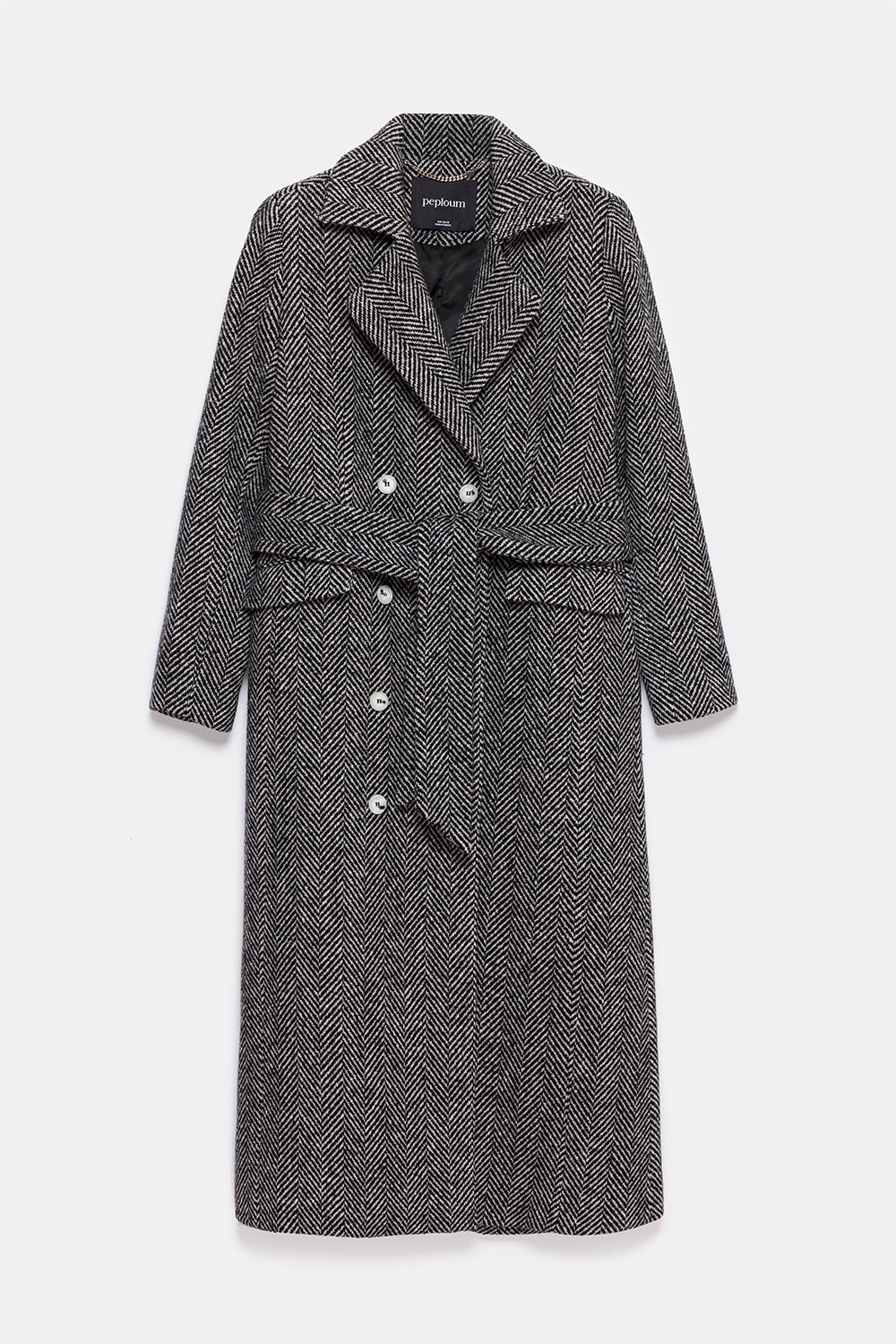 Peploum-Adele Herringbone Coat-Kaban-7-Milagron.com