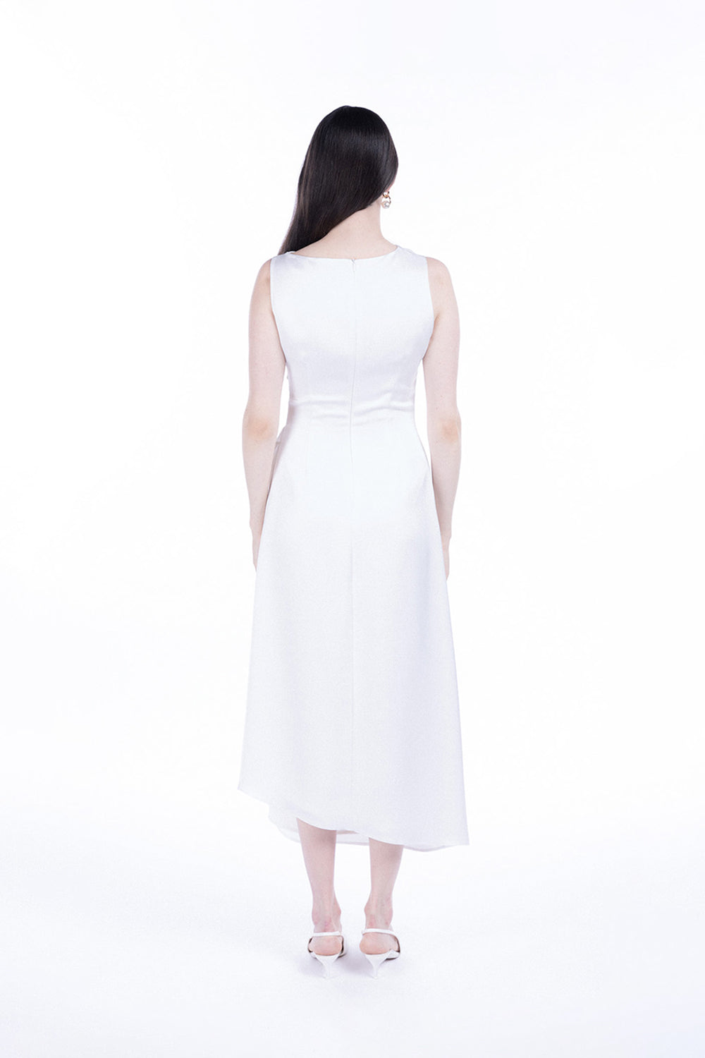 Peploum-Amor Draped Sateen Dress-Elbise-5-Milagron.com