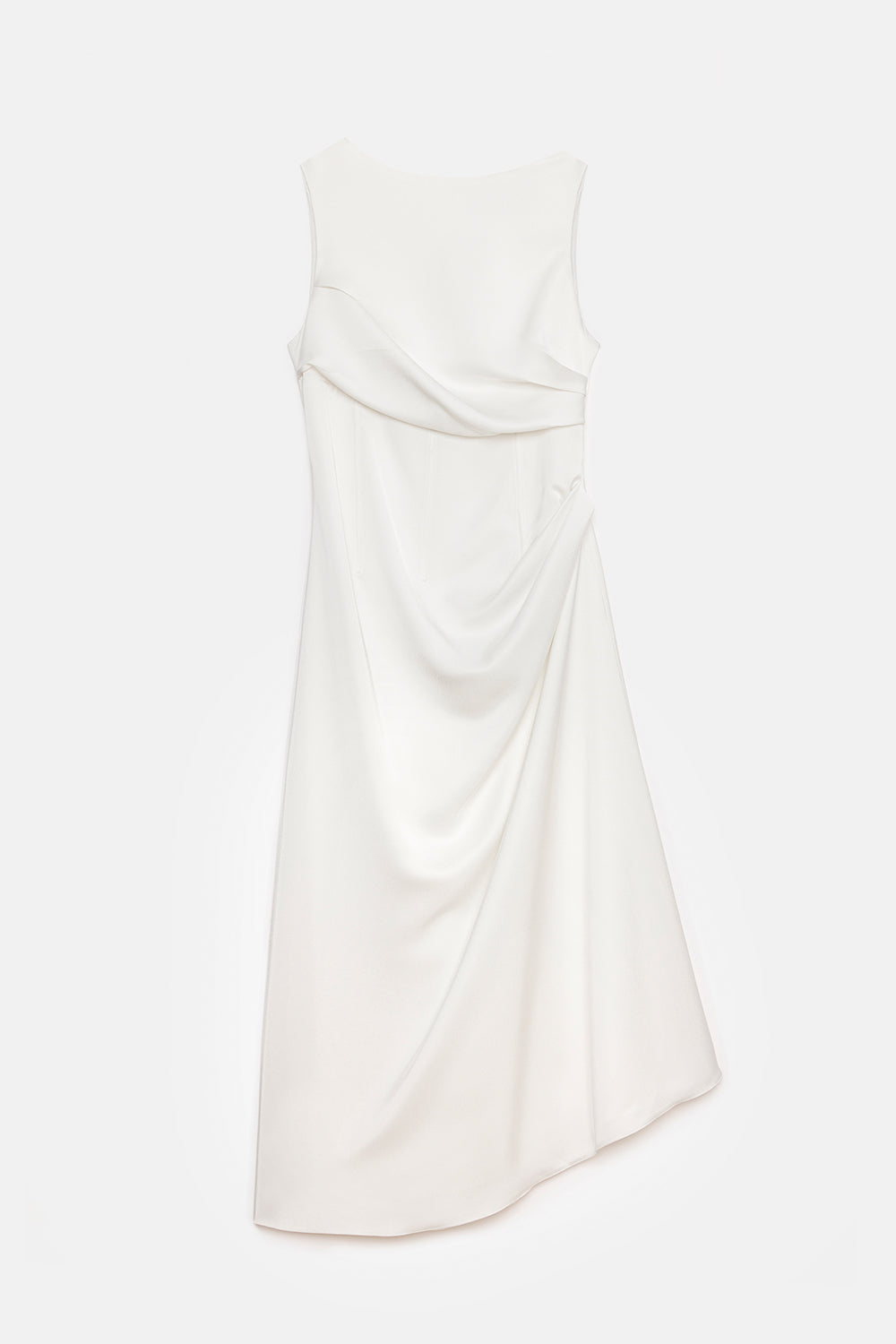 Peploum-Amor Draped Sateen Dress-Elbise-6-Milagron.com