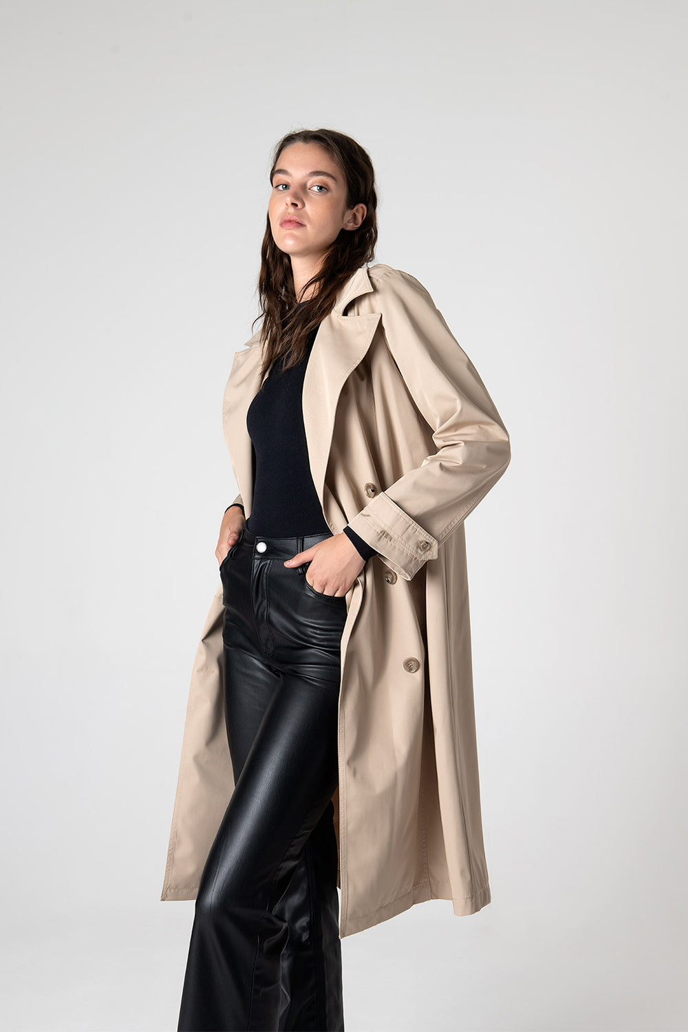 Peploum-Beatrice Asymmetric Piece Trenchcoat-Trençkot-2-Milagron.com