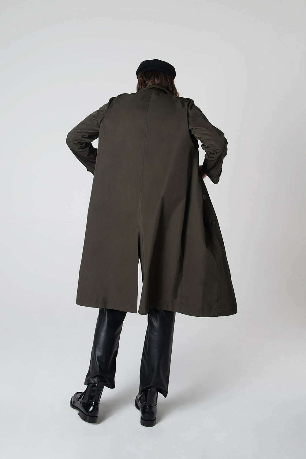 Peploum-Beatrice Asymmetric Piece Trenchcoat-Trençkot-4-Milagron.com