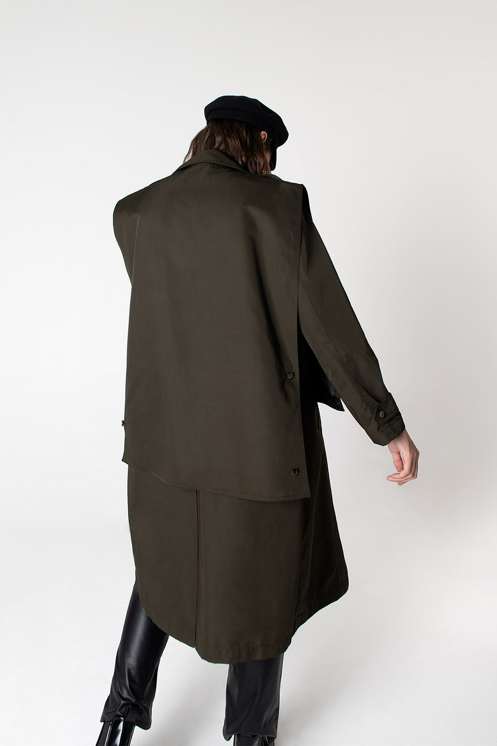 Peploum-Beatrice Asymmetric Piece Trenchcoat-Trençkot-5-Milagron.com