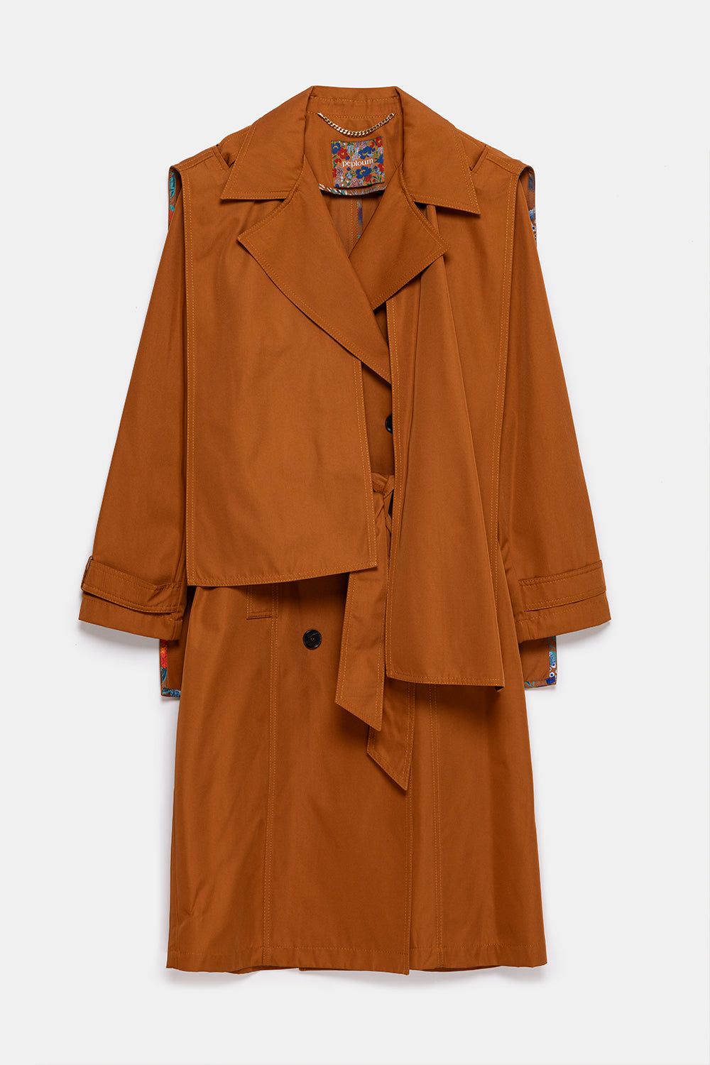 Peploum-Beatrice Asymmetric Piece Trenchcoat-Trençkot-5-Milagron.com