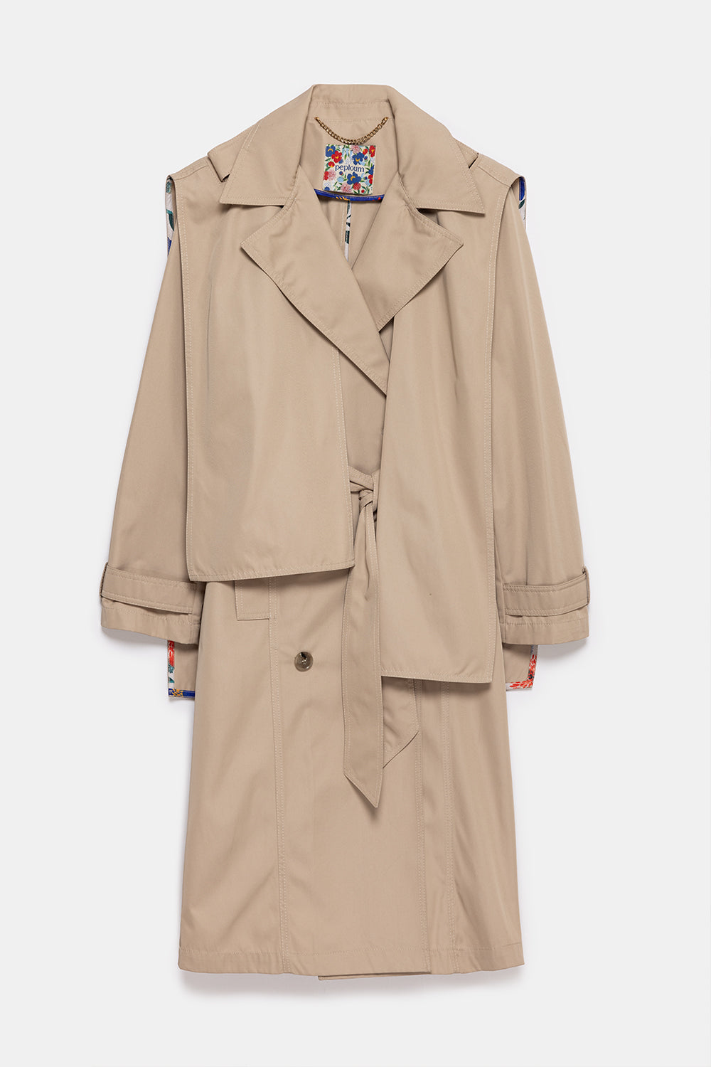 Peploum-Beatrice Asymmetric Piece Trenchcoat-Trençkot-6-Milagron.com