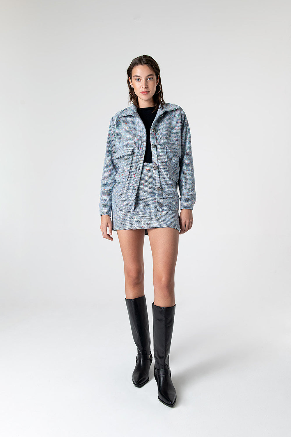 Peploum-Carleen Textured Weaving Skirt-Etek-5-Milagron.com