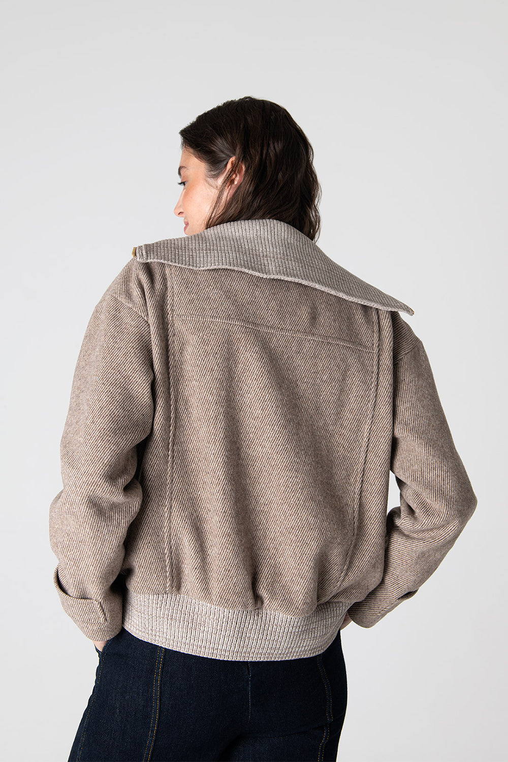 Peploum-Grace Knit Collar Short Coat-Kaban-2-Milagron.com