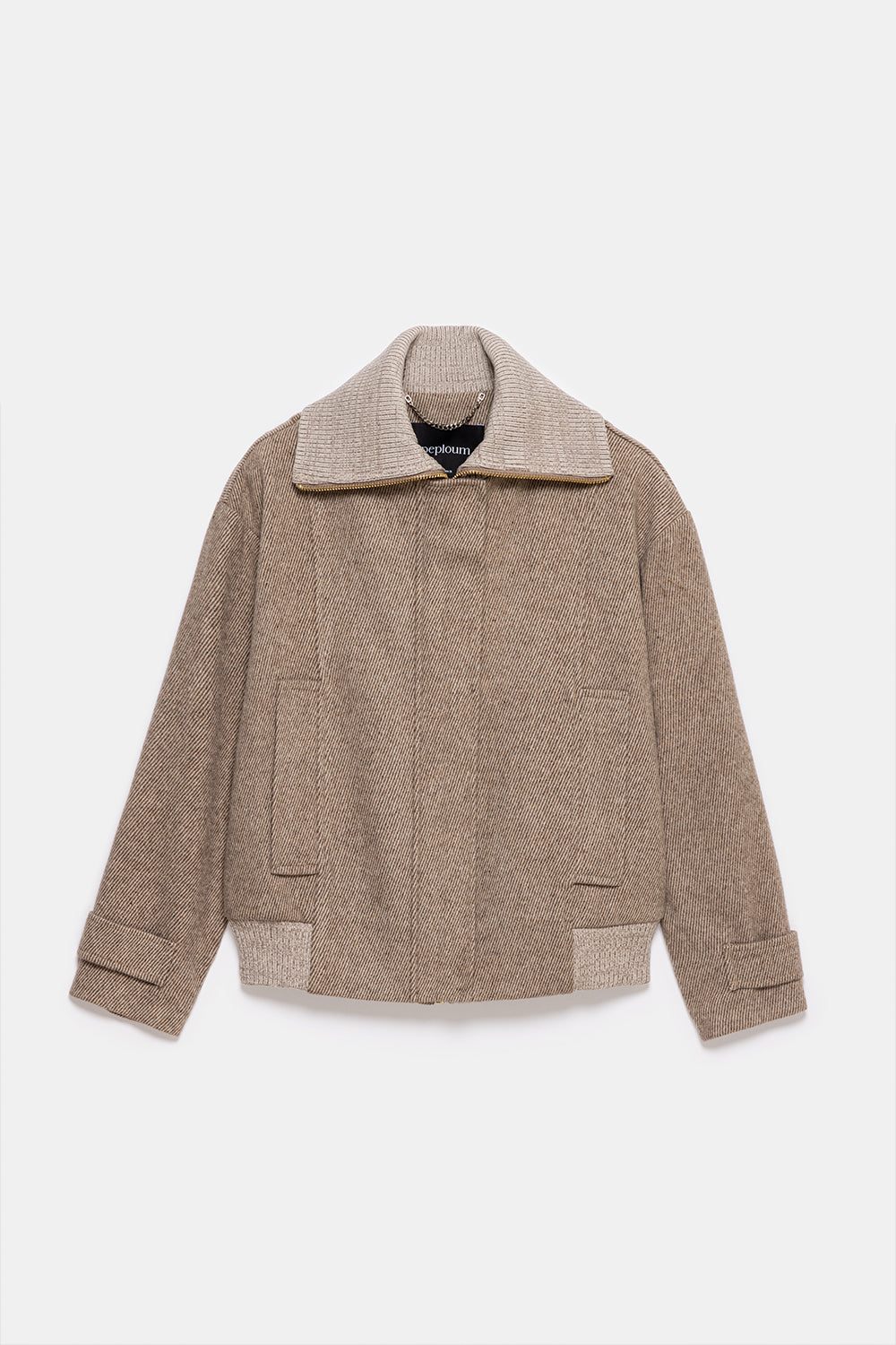 Peploum-Grace Knit Collar Short Coat-Kaban-4-Milagron.com