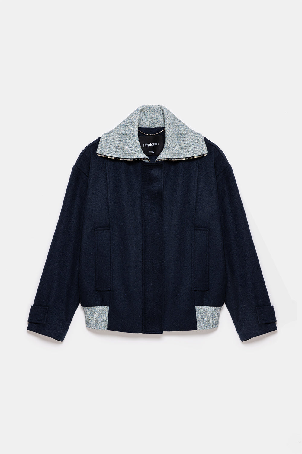 Peploum-Grace Knit Collar Short Coat-Kaban-6-Milagron.com