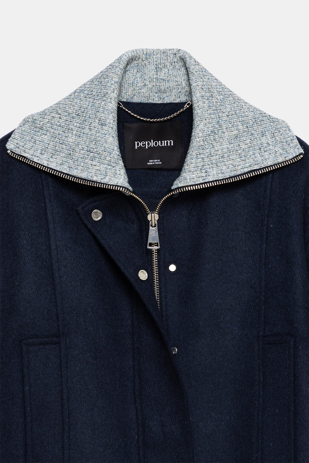 Peploum-Grace Knit Collar Short Coat-Kaban-7-Milagron.com