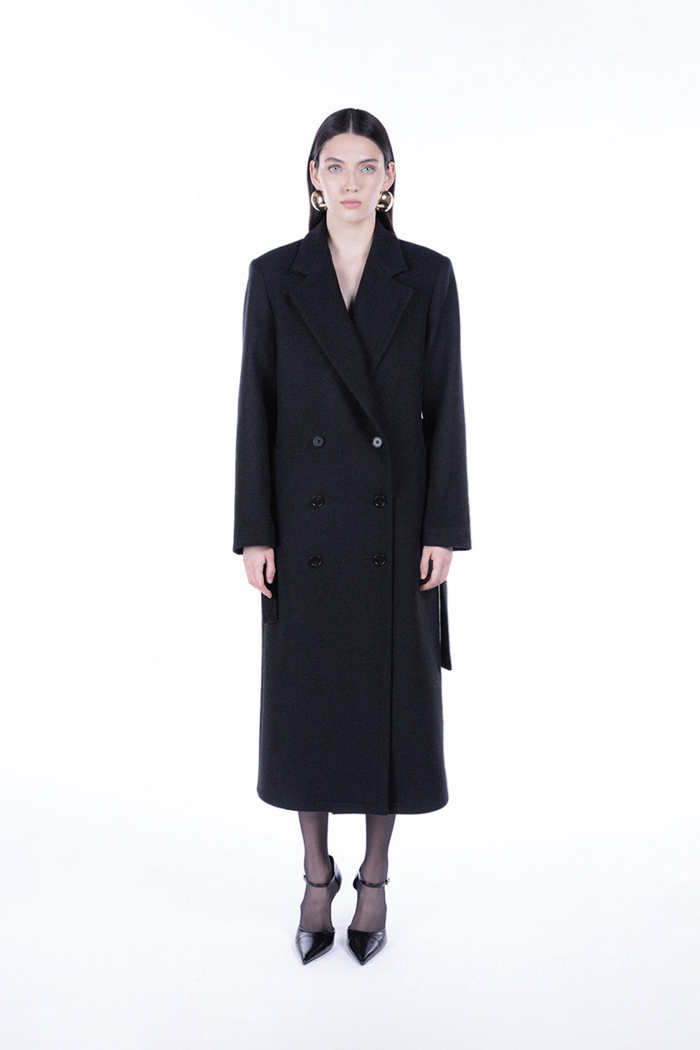 Peploum-Harlow Wool Blend Suiting Coat-Kaban-1-Milagron.com