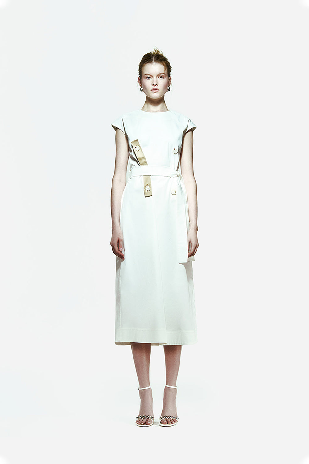 Peploum-Isogi Dress With Button-Elbise-1-Milagron.com