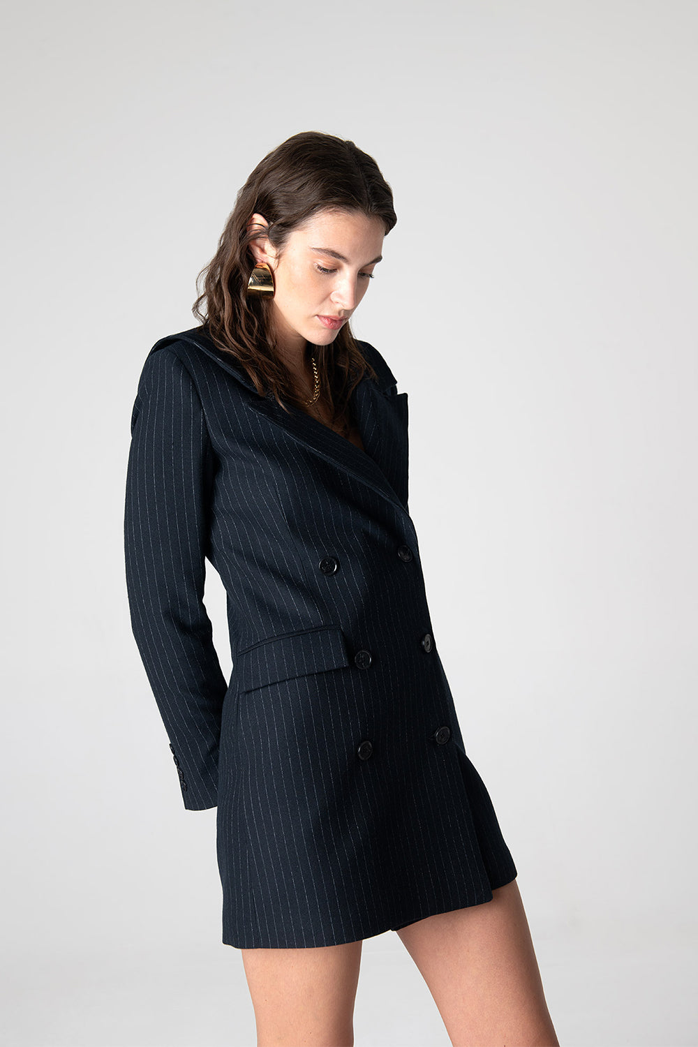 Peploum-Mary Lacy Pinstripe Jacket-Ceket-1-Milagron.com