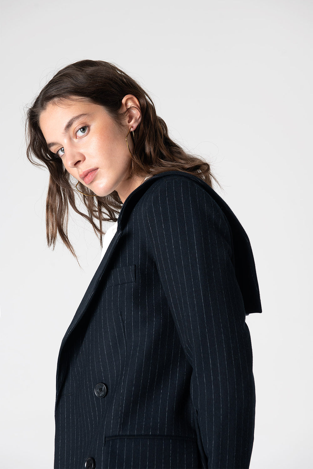 Peploum-Mary Lacy Pinstripe Jacket-Ceket-2-Milagron.com