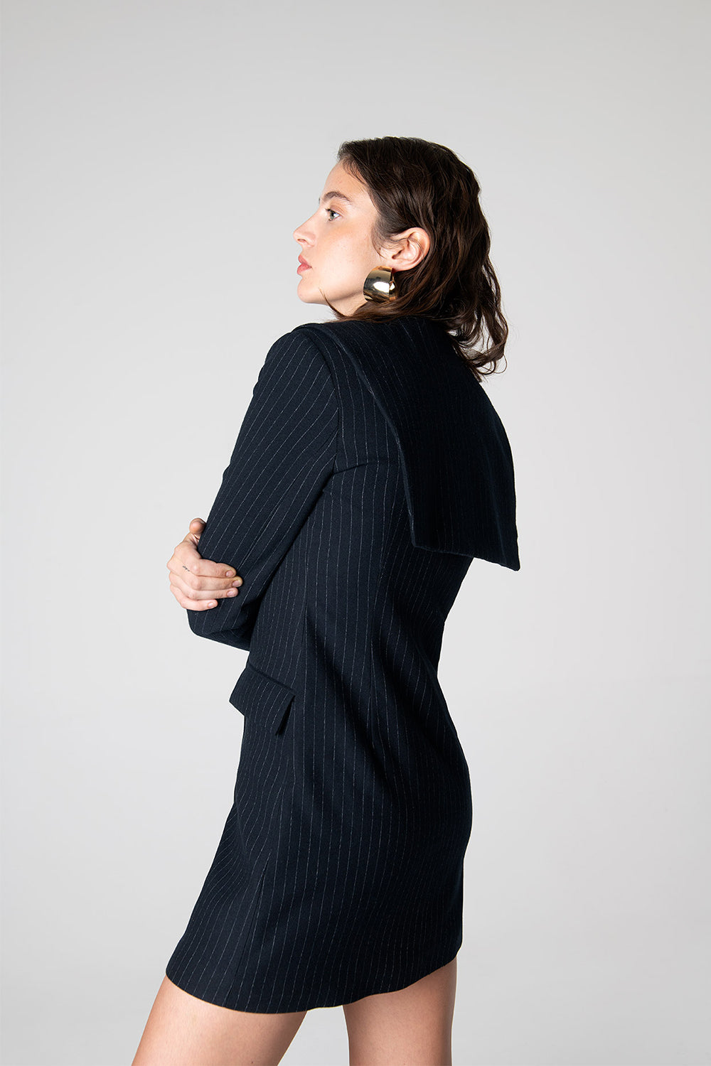 Peploum-Mary Lacy Pinstripe Jacket-Ceket-3-Milagron.com