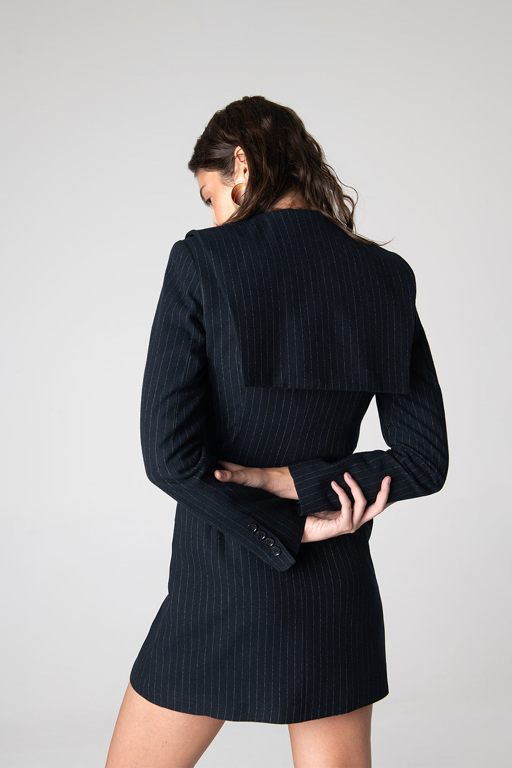 Peploum-Mary Lacy Pinstripe Jacket-Ceket-4-Milagron.com