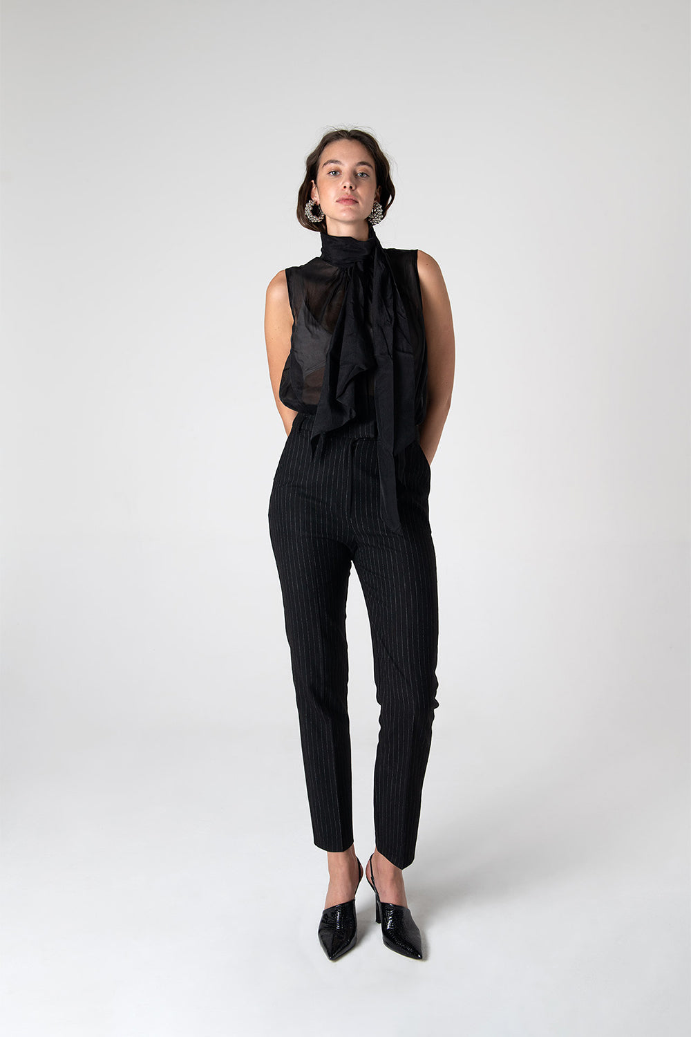 Peploum-Mary Lacy Slim Fit Trousers-Pantolon-1-Milagron.com