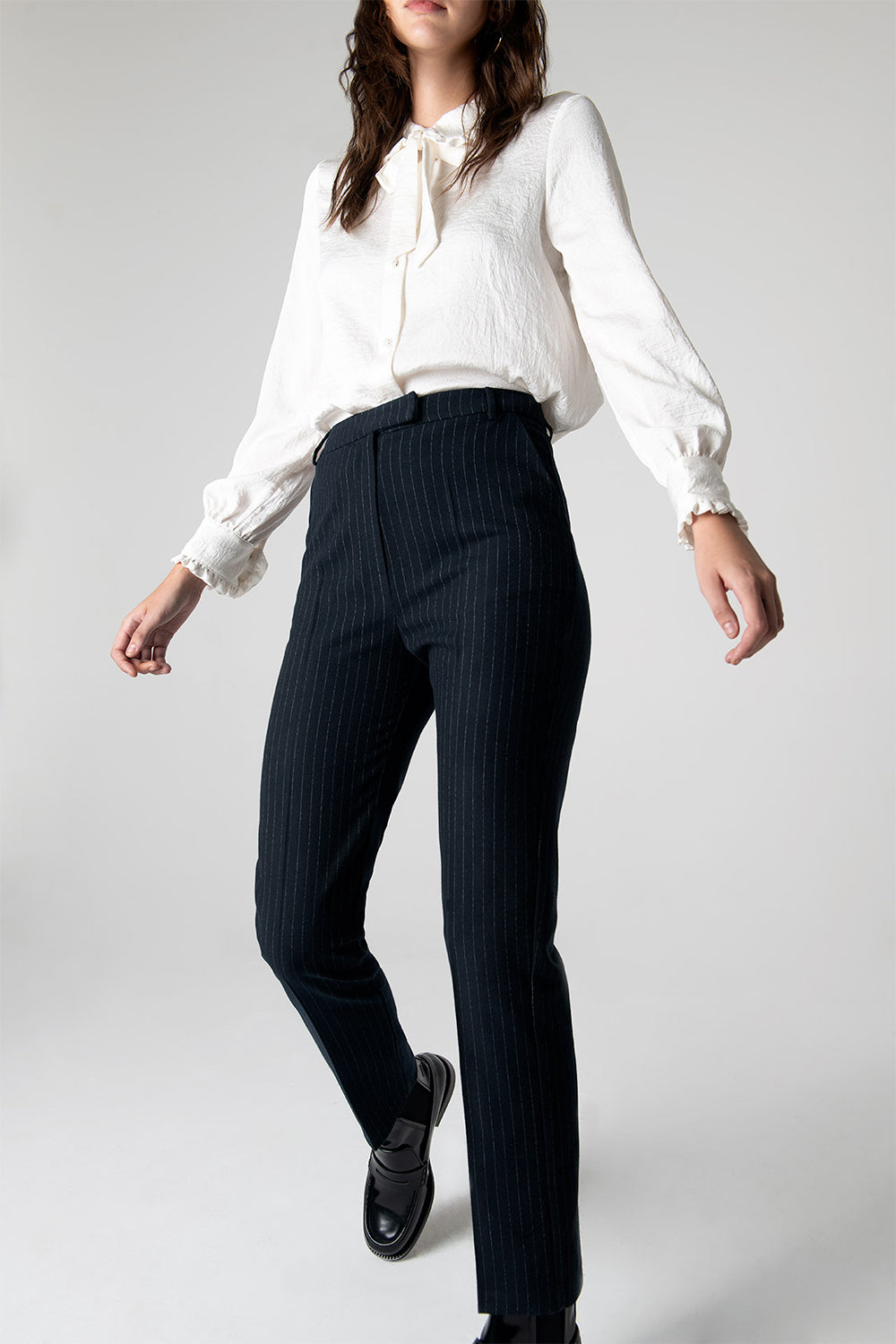 Peploum-Mary Lacy Slim Fit Trousers-Pantolon-1-Milagron.com