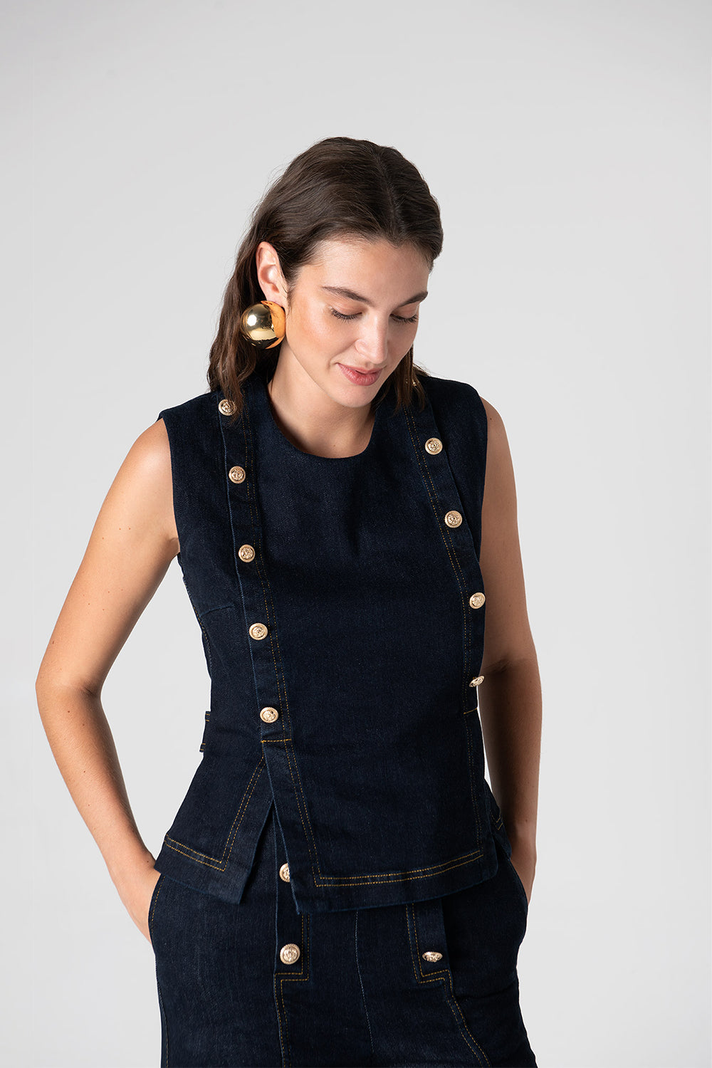 Peploum-Nadia Blouse In Cotton-Bluz-1-Milagron.com