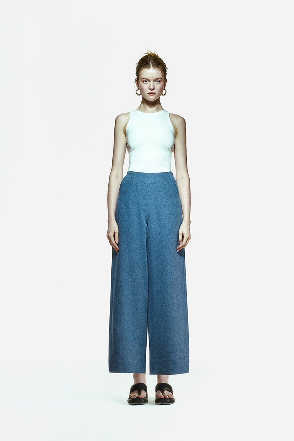 Peploum-Nomi Trousers In Denim Blue-Pantolon-1-Milagron.com