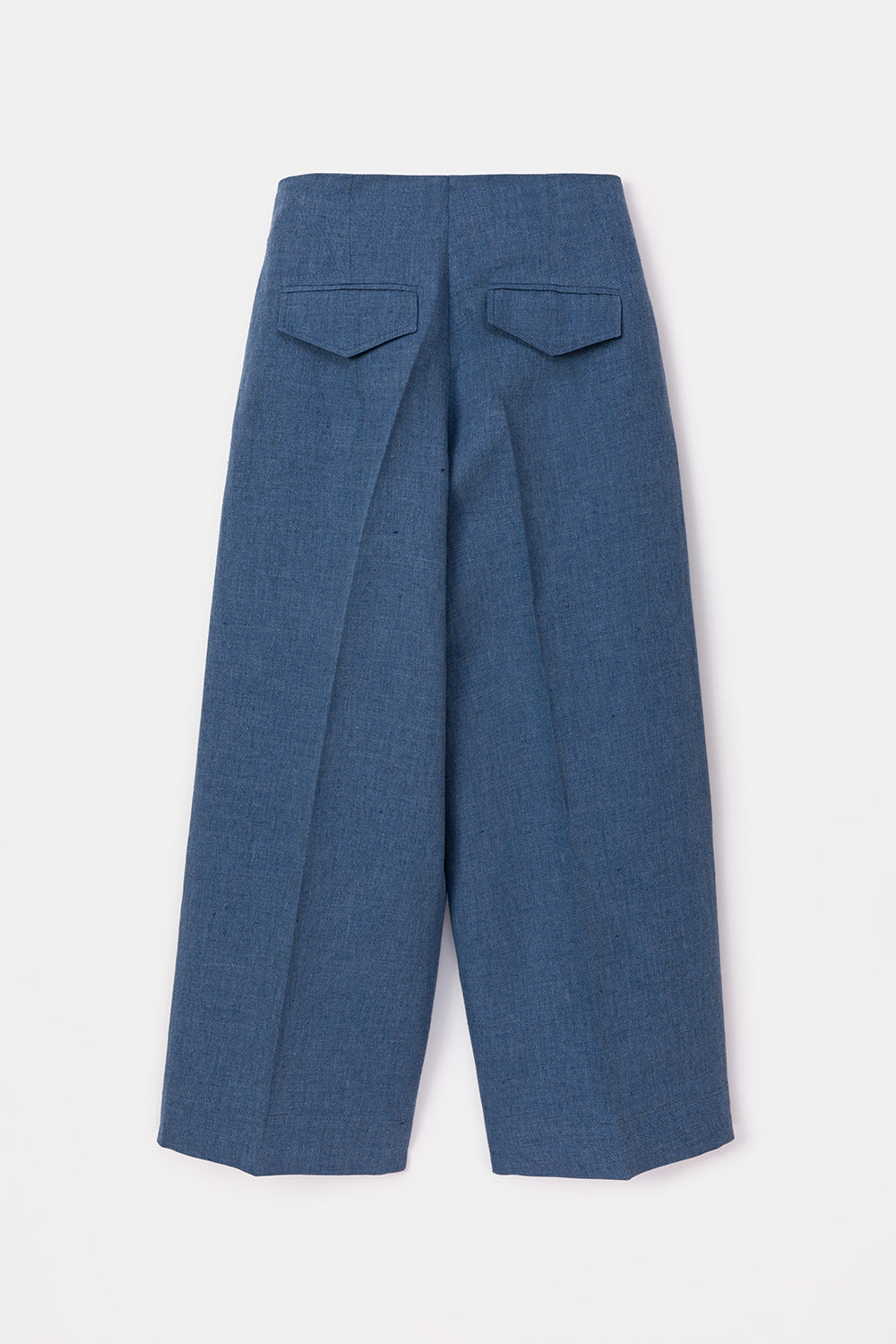 Peploum-Nomi Trousers In Denim Blue-Pantolon-5-Milagron.com