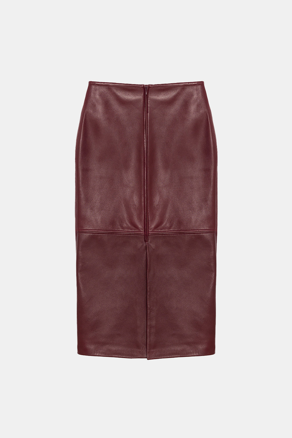Peploum-Rothen Sleek Lambskin Leather Skirt-Etek-2-Milagron.com
