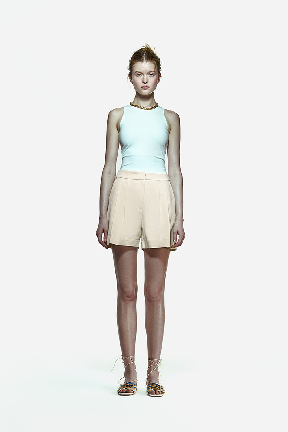 Peploum-Toba Shorts In Eggnog Yellow-Şort-1-Milagron.com