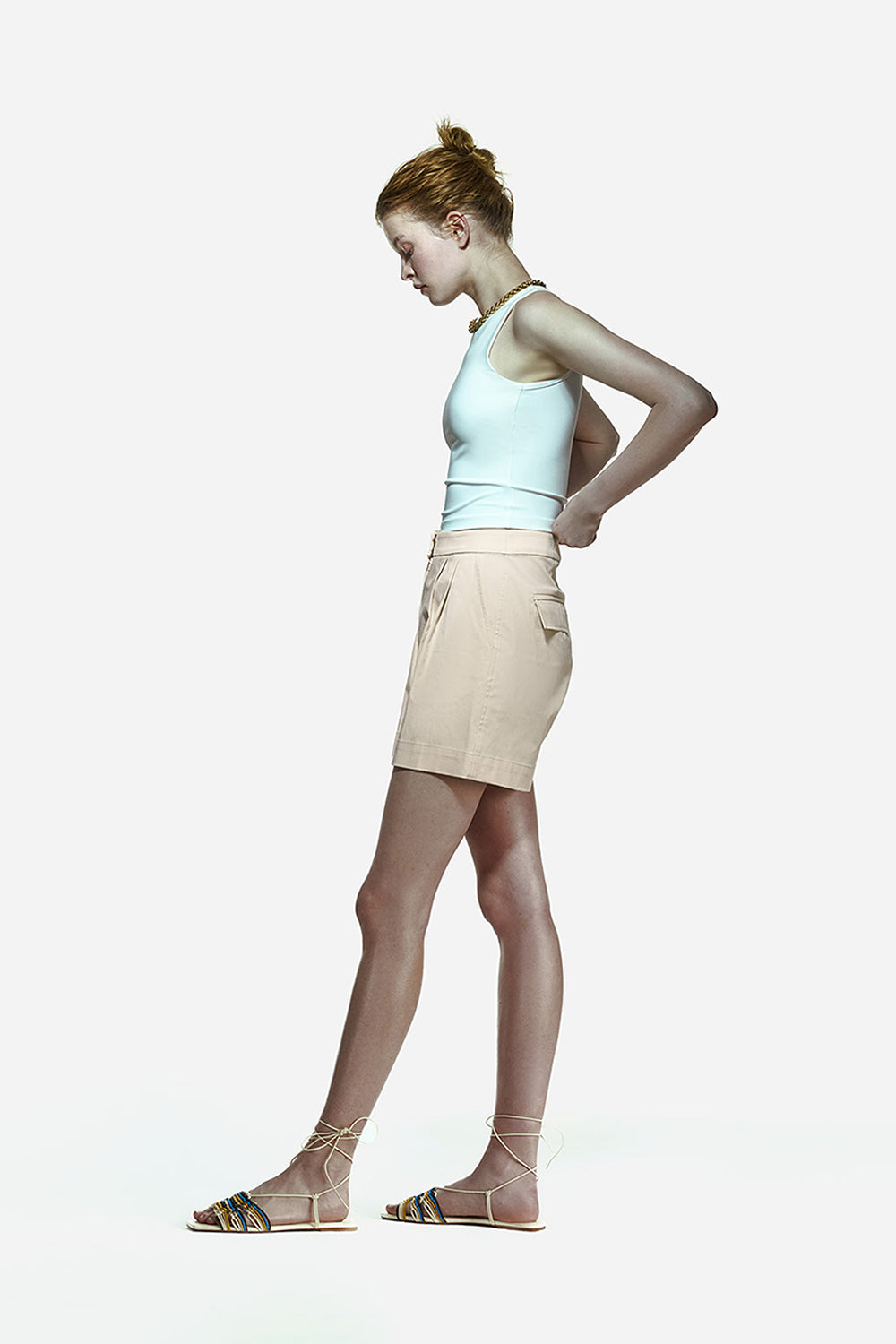 Peploum-Toba Shorts In Eggnog Yellow-Şort-3-Milagron.com