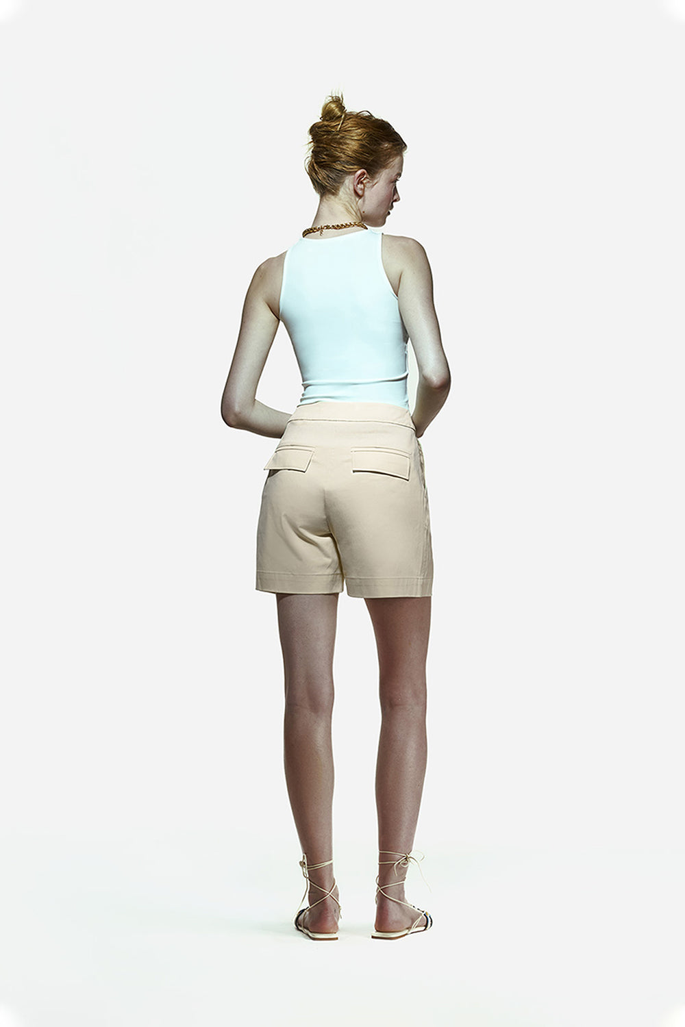 Peploum-Toba Shorts In Eggnog Yellow-Şort-4-Milagron.com