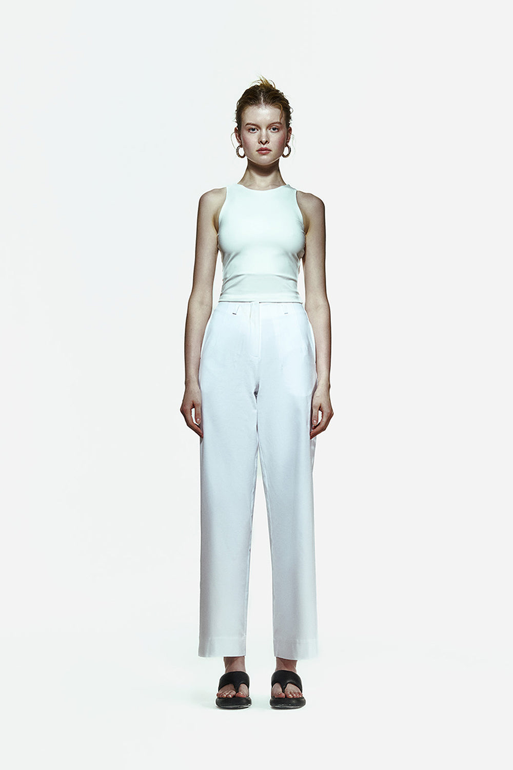 Peploum-Toba Trousers In Coral White-Pantolon-1-Milagron.com