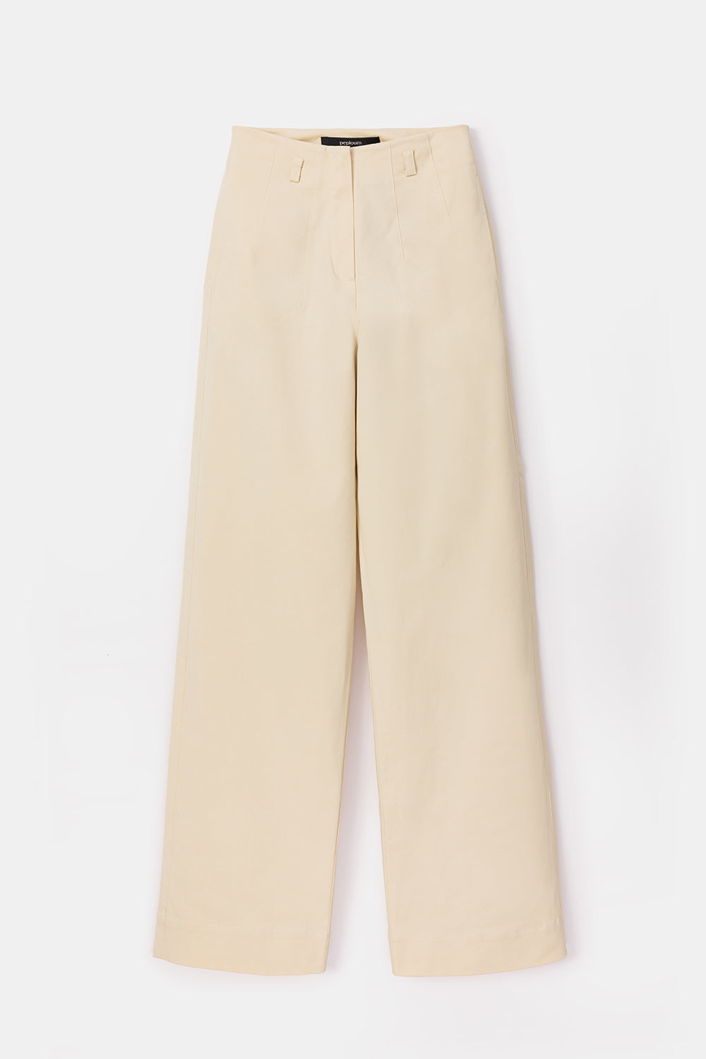 Peploum-Toba Trousers In Eggnog Yellow-Pantolon-4-Milagron.com