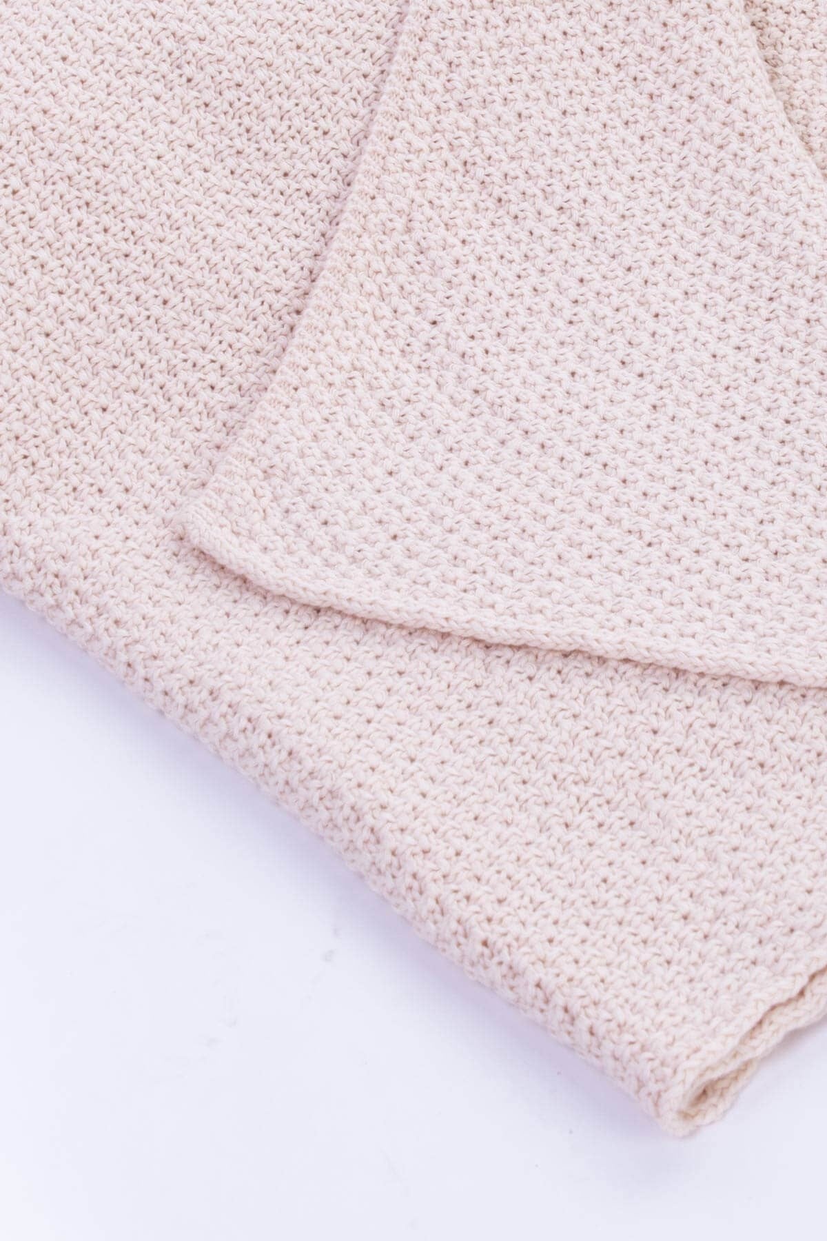 %100 Organik Pamuklu Bebek Battaniye 100X160 Cm - Bej