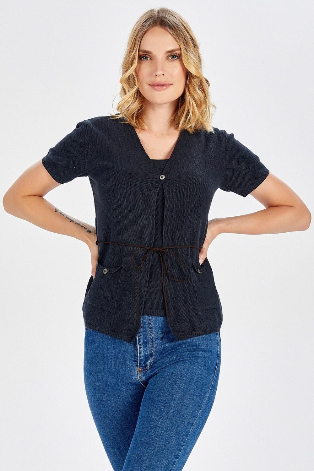 Peraluna-%100 Pamuk Pike Örgü Twin Set-T-Shirts-3-Milagron.com