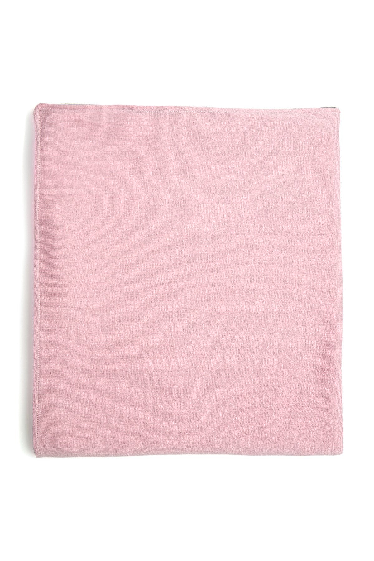 %100 Pamuk Triko Astarlı Bebek Battaniye 100X160 - Pembe_Gri