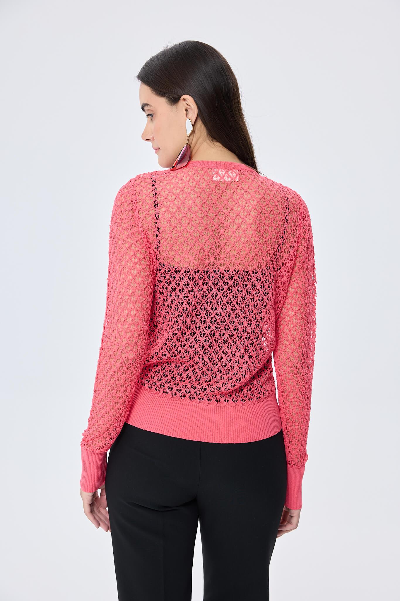Peraluna-Addison Ajur Örgülü Kadın Triko Hırka Koral-Kazak & Triko-8-Milagron.com