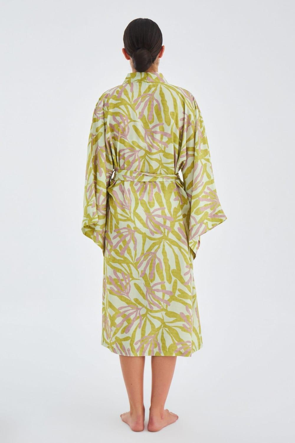 Peraluna-Akira Desenli 120 Cm Mat Dokulu Yazlık Kadın Kimono-Kimono-6-Milagron.com