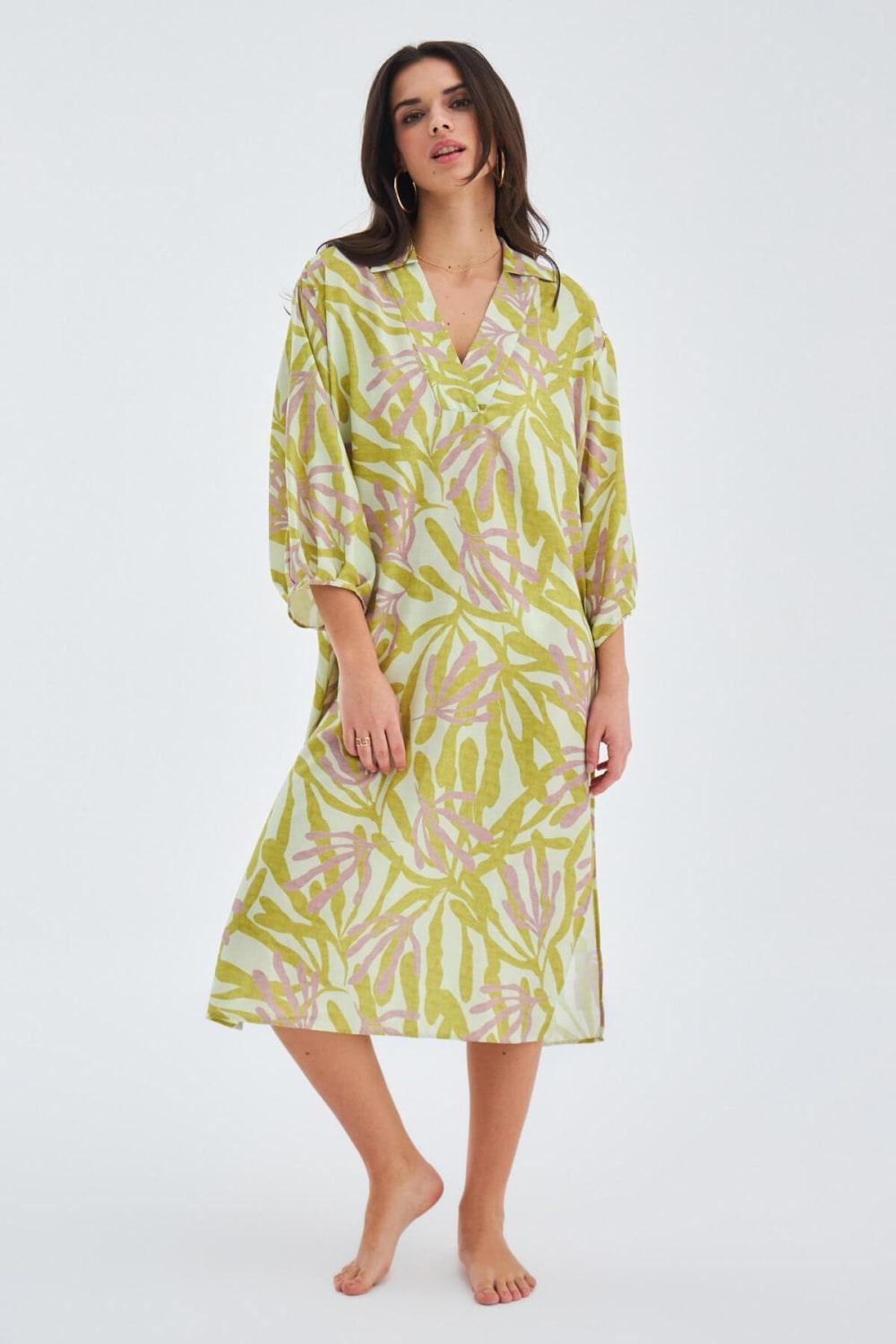 Peraluna-Akira Dress Bol Kesim 117 Cm Mat Dokulu Yazlık Kadın Elbise-Elbise-1-Milagron.com