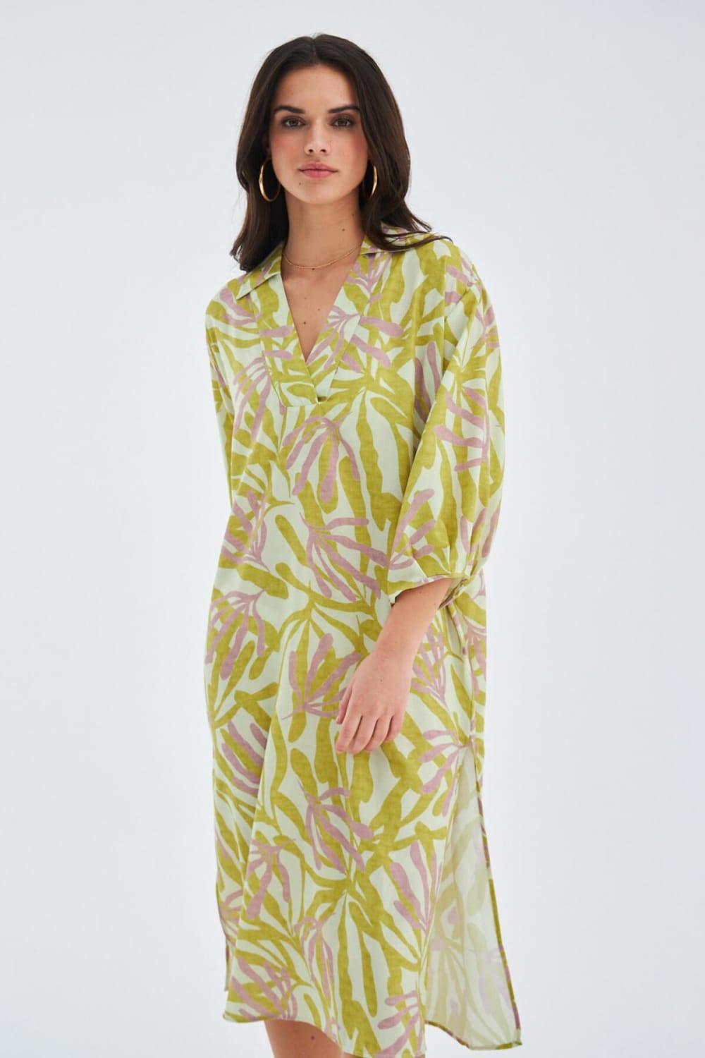 Peraluna-Akira Dress Bol Kesim 117 Cm Mat Dokulu Yazlık Kadın Elbise-Elbise-3-Milagron.com