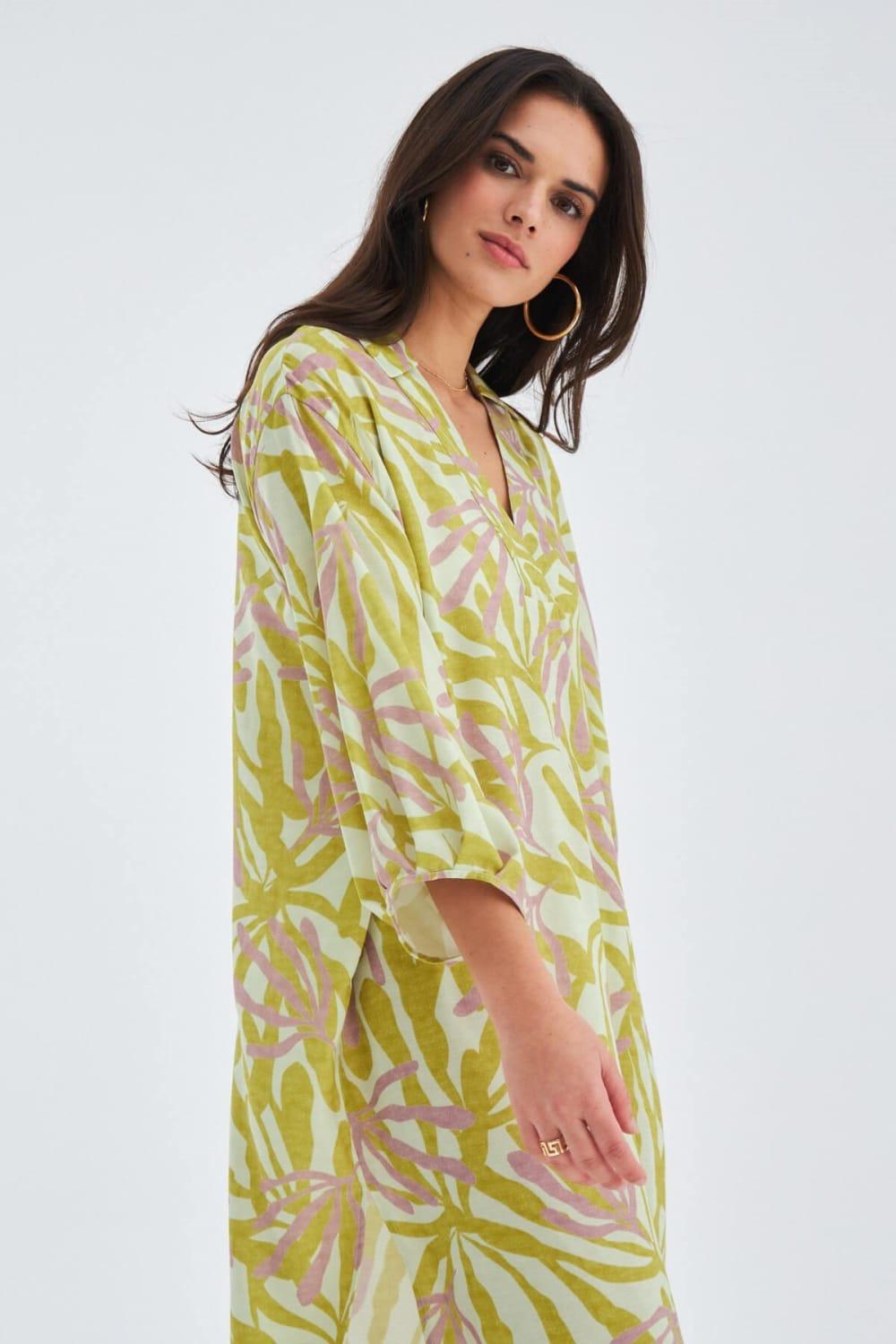 Peraluna-Akira Dress Bol Kesim 117 Cm Mat Dokulu Yazlık Kadın Elbise-Elbise-7-Milagron.com