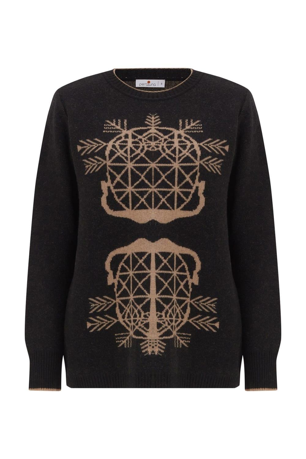 Peraluna-Amaris Pullover Jakarlı Yünlü Uzun Kadın Triko Kazak-Kazak & Triko-8-Milagron.com