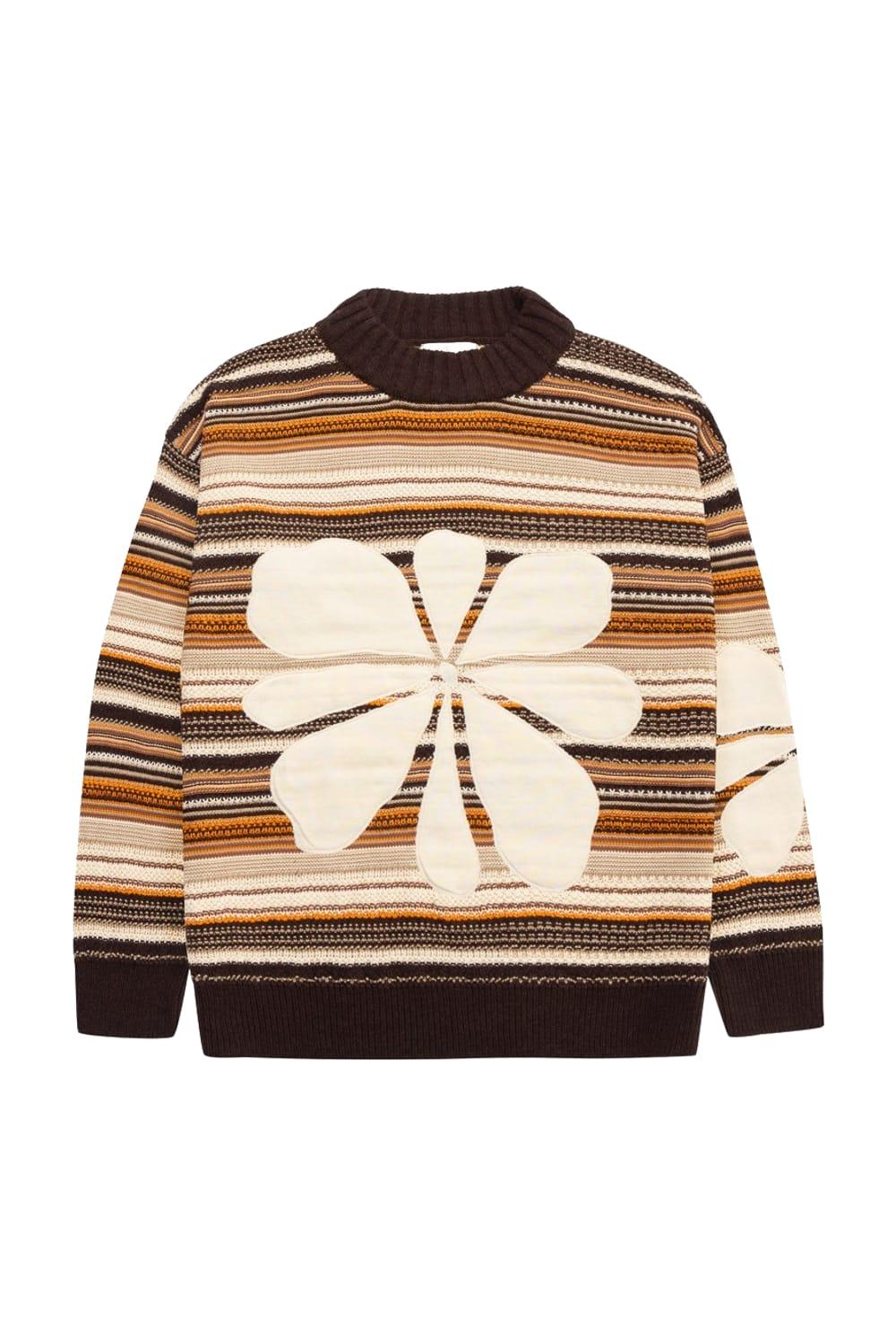 Peraluna-Amelia Pullover Yüksek Yaka Çiçek Desen Çok Renkli Organik Pamuk Karışım Kadın Triko Kazak-Kazak & Triko-7-Milagron.com