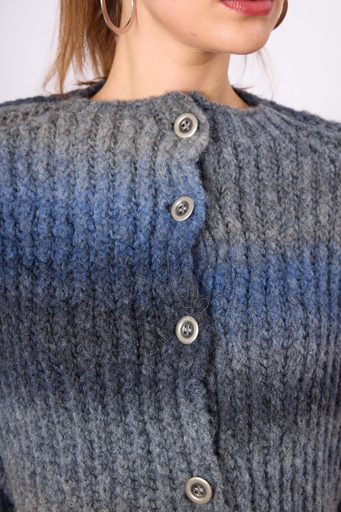 Peraluna-Anabella Bol Kesim Kadın Triko Hırka Melanj-Kazak & Triko-3-Milagron.com