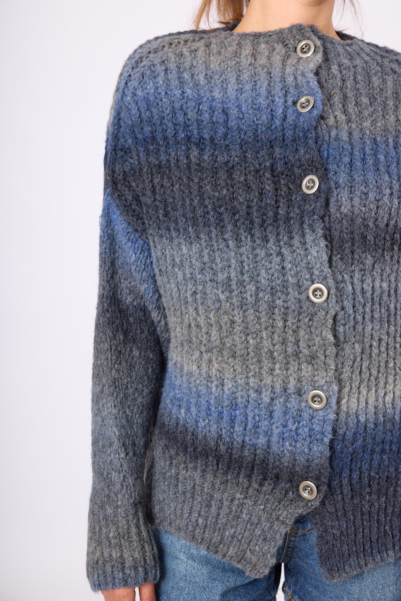 Peraluna-Anabella Bol Kesim Kadın Triko Hırka Melanj-Kazak & Triko-4-Milagron.com