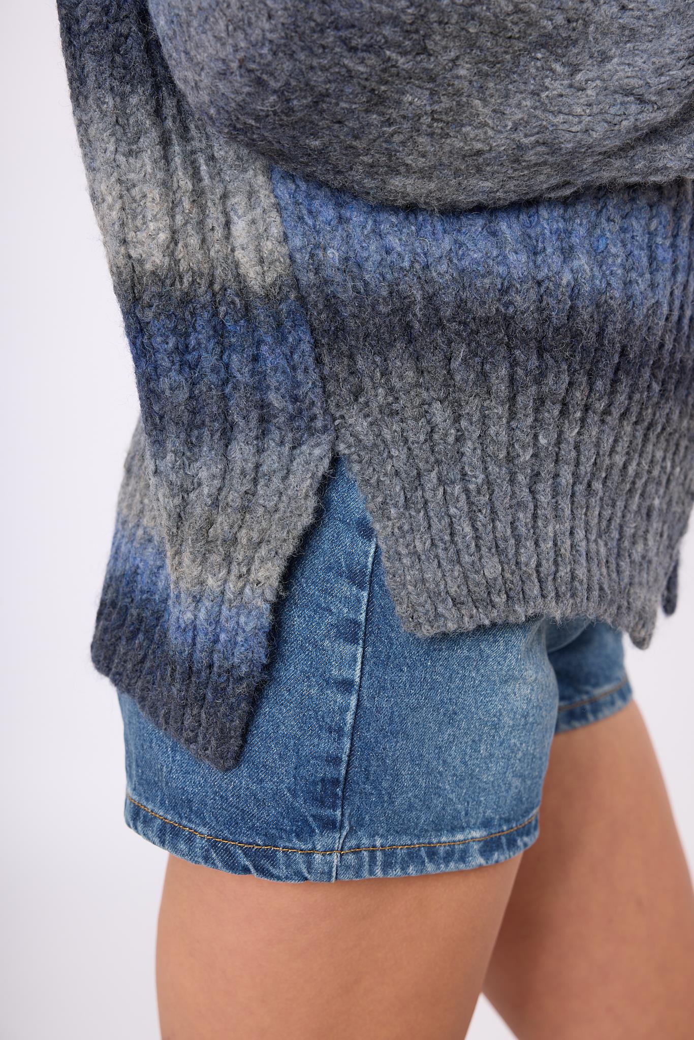 Peraluna-Anabella Bol Kesim Kadın Triko Hırka Melanj-Kazak & Triko-5-Milagron.com