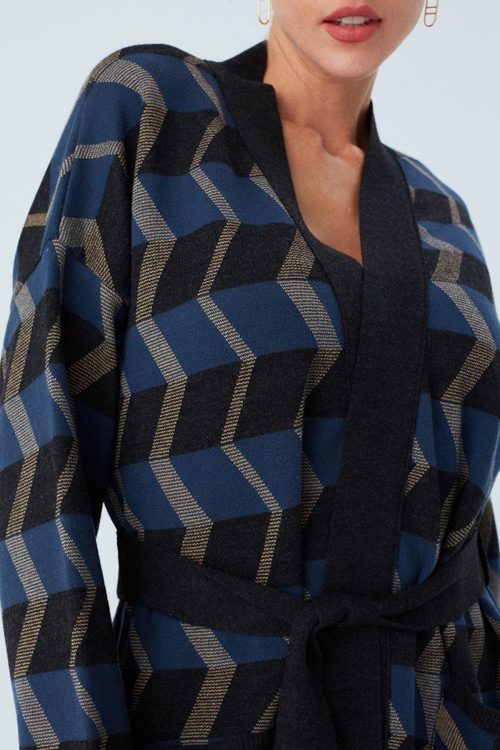 Peraluna-April Cardi̇gan Jakar Desenli Kadın Triko Hırka-Ceket-6-Milagron.com