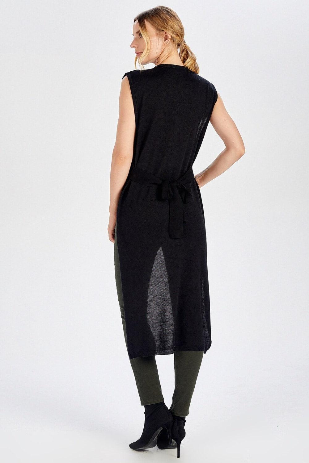 Peraluna-Arkası Uzun Kemerli Kolsuz Kadın Triko Bluz-Kazak & Triko-10-Milagron.com