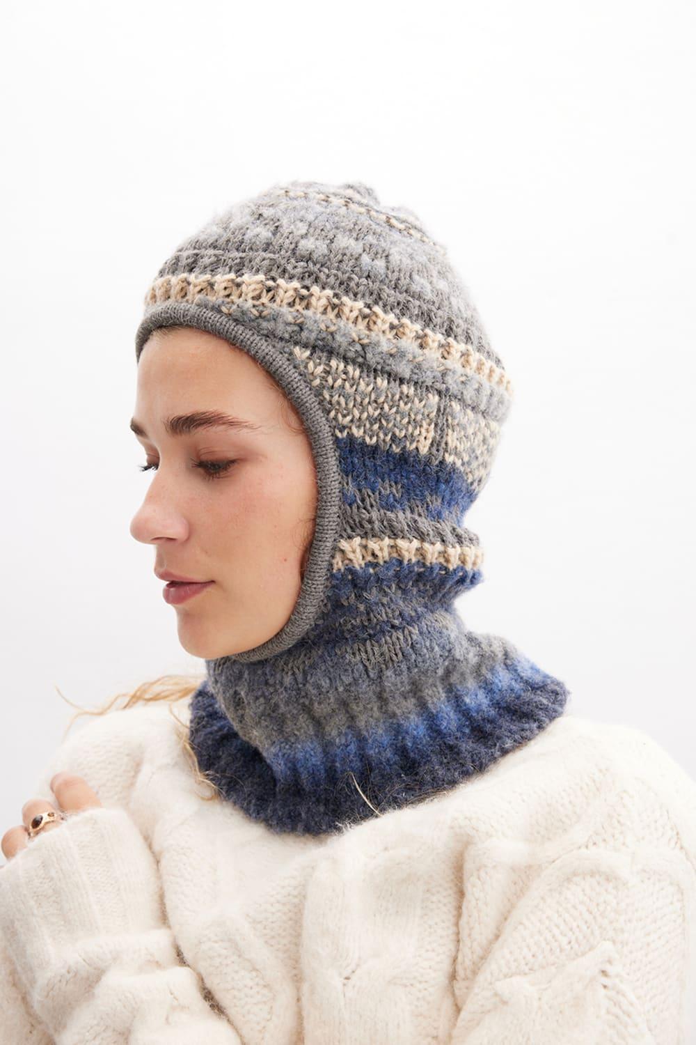 Peraluna-Aurora Balaclava Desenli Kadın Triko Balaklava-Bere-2-Milagron.com