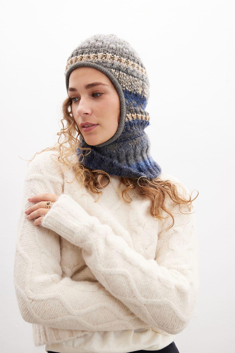 Peraluna-Aurora Balaclava Desenli Kadın Triko Balaklava-Bere-3-Milagron.com