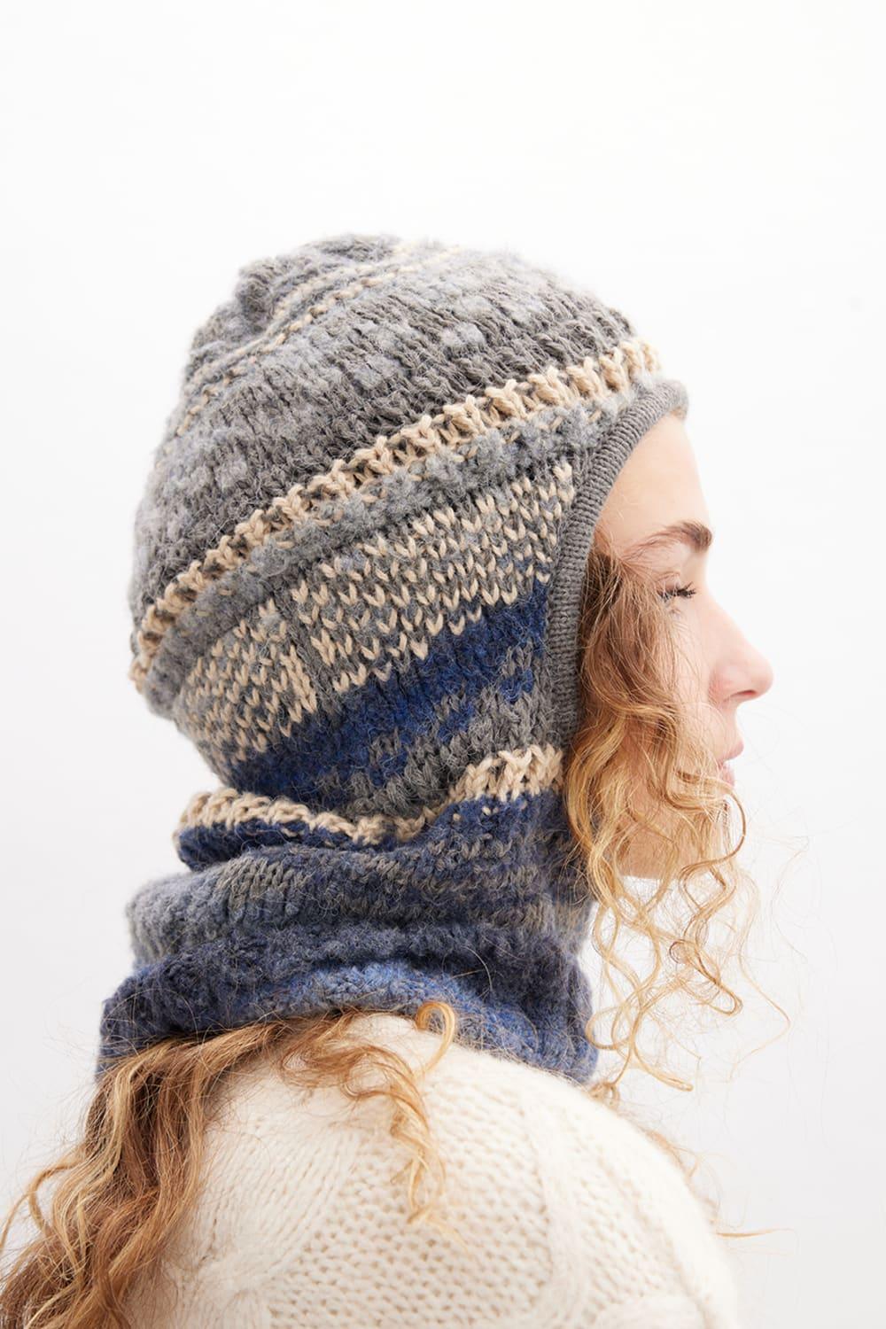 Peraluna-Aurora Balaclava Desenli Kadın Triko Balaklava-Bere-4-Milagron.com