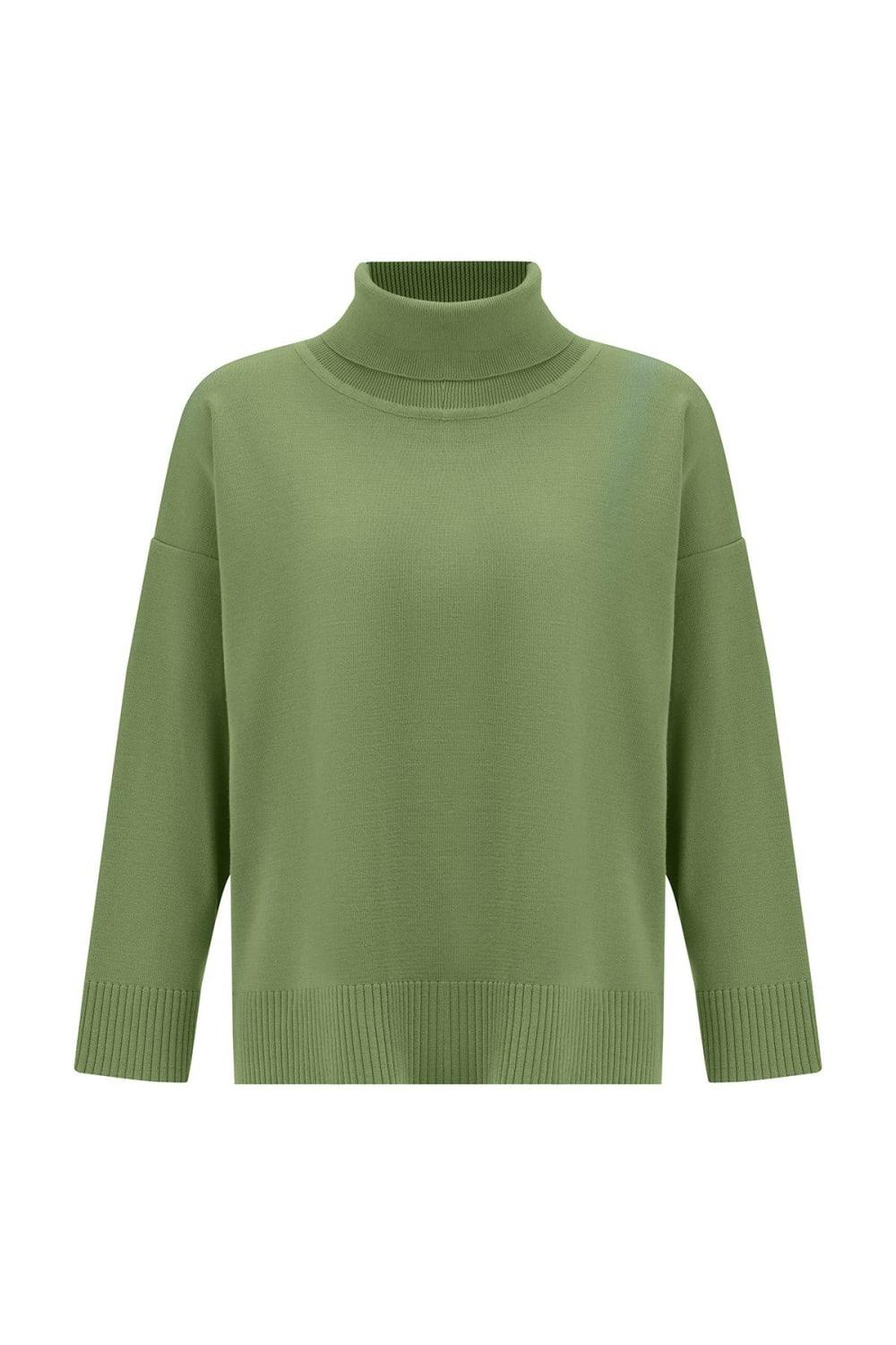 Peraluna-Balıkçı Yaka Boğazlı Bol Kesim Kadın Triko Kazak-Kazak & Triko-19-Milagron.com